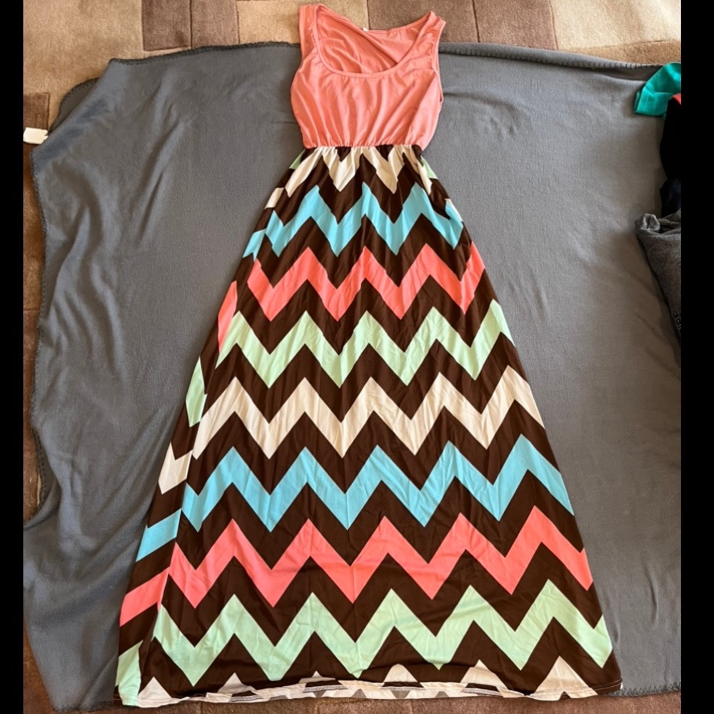 Colorful summer maxi dress
